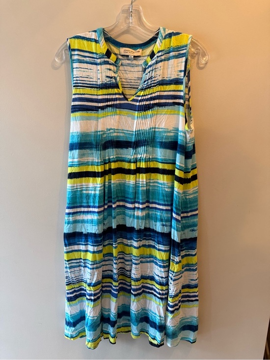 Jones New York Dresses & Skirts - Jones New York Sport Petite Striped Sleeveless Dress Blue Green Yellow PL